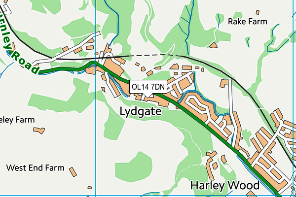 OL14 7DN map - OS VectorMap District (Ordnance Survey) OL14 7DN map - OS VectorMap District (Ordnance Survey)