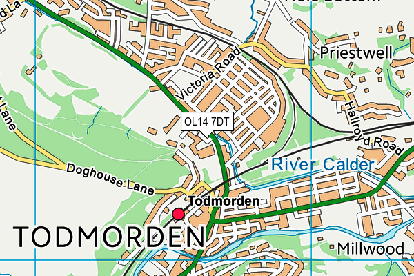 OL14 7DT map - OS VectorMap District (Ordnance Survey) OL14 7DT map - OS VectorMap District (Ordnance Survey)