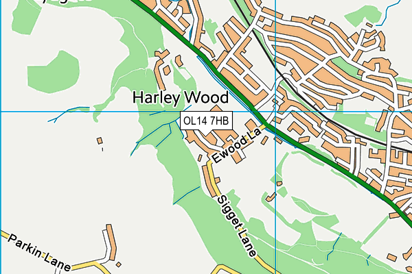 OL14 7HB map - OS VectorMap District (Ordnance Survey)