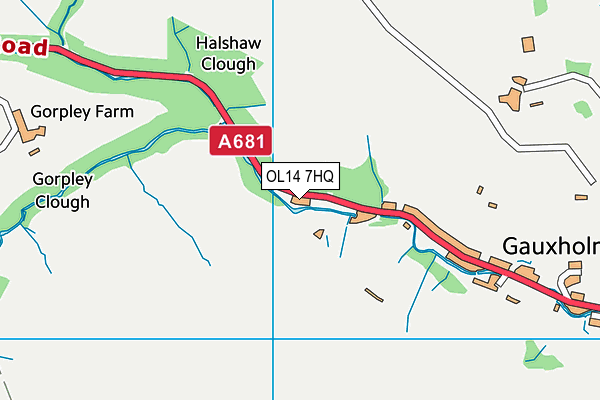 OL14 7HQ map - OS VectorMap District (Ordnance Survey) OL14 7HQ map - OS VectorMap District (Ordnance Survey)