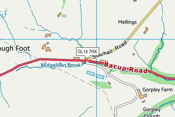 OL14 7HX map - OS VectorMap District (Ordnance Survey) OL14 7HX map - OS VectorMap District (Ordnance Survey)