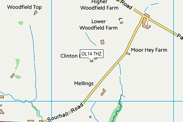 OL14 7HZ map - OS VectorMap District (Ordnance Survey) OL14 7HZ map - OS VectorMap District (Ordnance Survey)