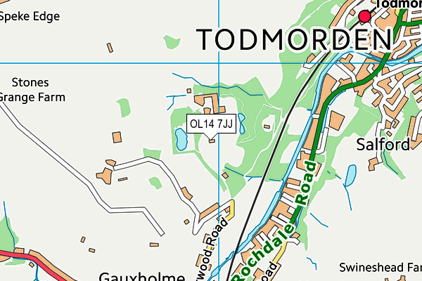 OL14 7JJ map - OS VectorMap District (Ordnance Survey) OL14 7JJ map - OS VectorMap District (Ordnance Survey)