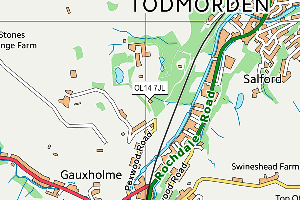 OL14 7JL map - OS VectorMap District (Ordnance Survey) OL14 7JL map - OS VectorMap District (Ordnance Survey)