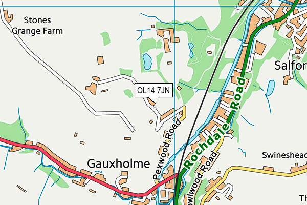 OL14 7JN map - OS VectorMap District (Ordnance Survey) OL14 7JN map - OS VectorMap District (Ordnance Survey)