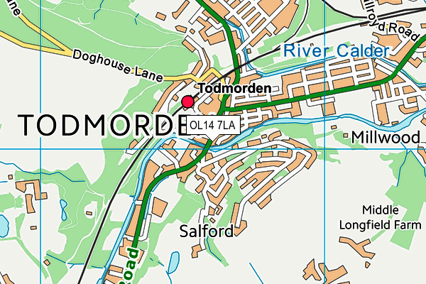 OL14 7LA map - OS VectorMap District (Ordnance Survey) OL14 7LA map - OS VectorMap District (Ordnance Survey)