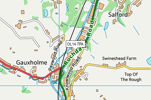 OL14 7PA map - OS VectorMap District (Ordnance Survey) OL14 7PA map - OS VectorMap District (Ordnance Survey)
