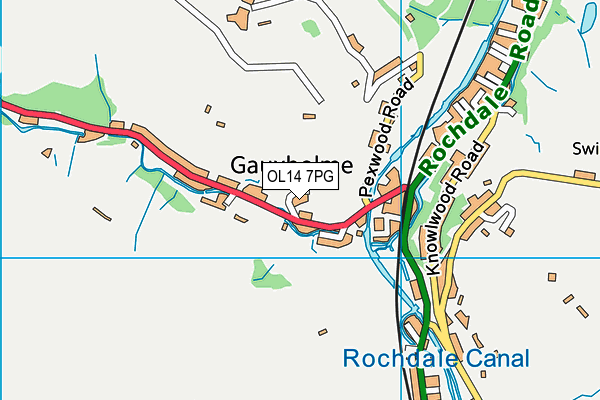 OL14 7PG map - OS VectorMap District (Ordnance Survey) OL14 7PG map - OS VectorMap District (Ordnance Survey)