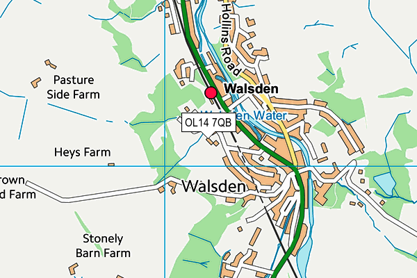 OL14 7QB map - OS VectorMap District (Ordnance Survey) OL14 7QB map - OS VectorMap District (Ordnance Survey)