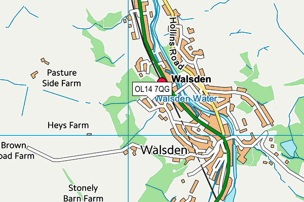 OL14 7QG map - OS VectorMap District (Ordnance Survey) OL14 7QG map - OS VectorMap District (Ordnance Survey)
