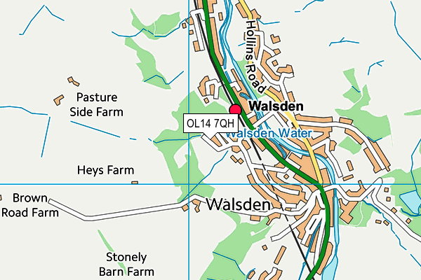 OL14 7QH map - OS VectorMap District (Ordnance Survey) OL14 7QH map - OS VectorMap District (Ordnance Survey)