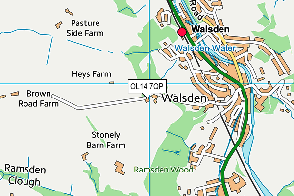OL14 7QP map - OS VectorMap District (Ordnance Survey) OL14 7QP map - OS VectorMap District (Ordnance Survey)