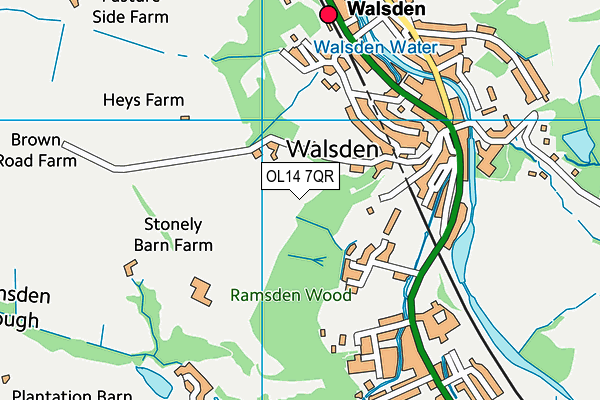 OL14 7QR map - OS VectorMap District (Ordnance Survey) OL14 7QR map - OS VectorMap District (Ordnance Survey)
