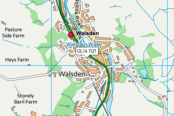 OL14 7QT map - OS VectorMap District (Ordnance Survey) OL14 7QT map - OS VectorMap District (Ordnance Survey)