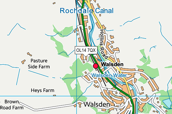 OL14 7QX map - OS VectorMap District (Ordnance Survey) OL14 7QX map - OS VectorMap District (Ordnance Survey)