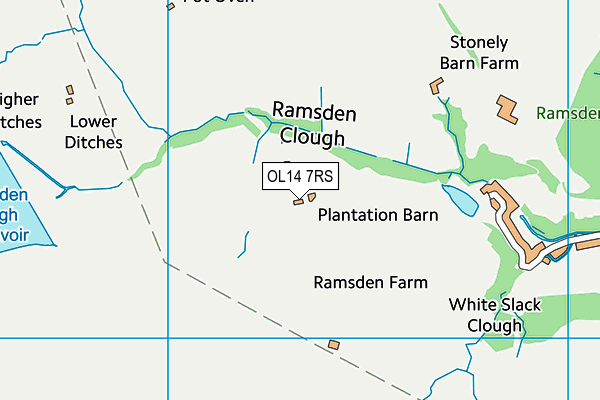 OL14 7RS map - OS VectorMap District (Ordnance Survey) OL14 7RS map - OS VectorMap District (Ordnance Survey)