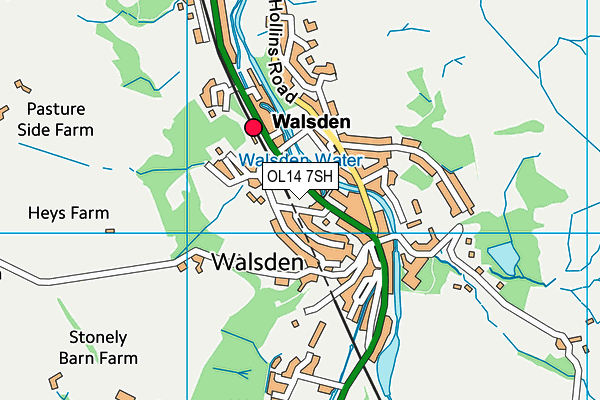 OL14 7SH map - OS VectorMap District (Ordnance Survey) OL14 7SH map - OS VectorMap District (Ordnance Survey)