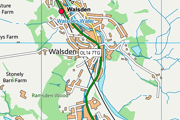 OL14 7TG map - OS VectorMap District (Ordnance Survey) OL14 7TG map - OS VectorMap District (Ordnance Survey)