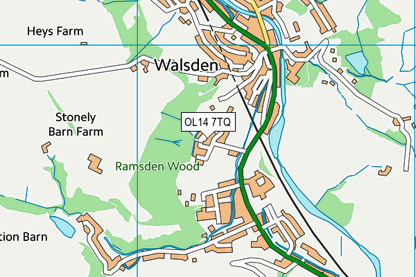 OL14 7TQ map - OS VectorMap District (Ordnance Survey)