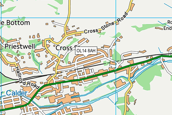 OL14 8AH map - OS VectorMap District (Ordnance Survey) OL14 8AH map - OS VectorMap District (Ordnance Survey)