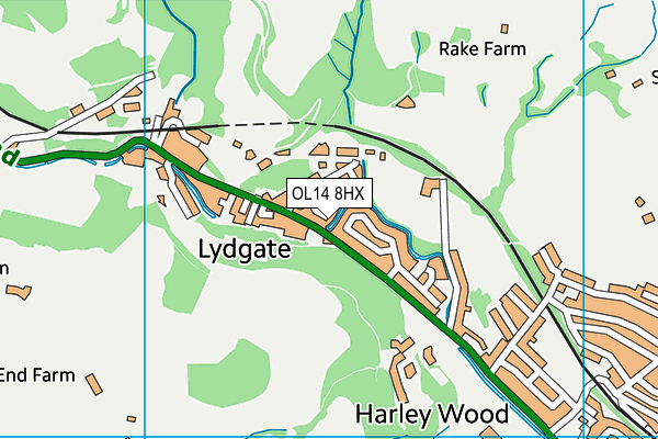 OL14 8HX map - OS VectorMap District (Ordnance Survey) OL14 8HX map - OS VectorMap District (Ordnance Survey)