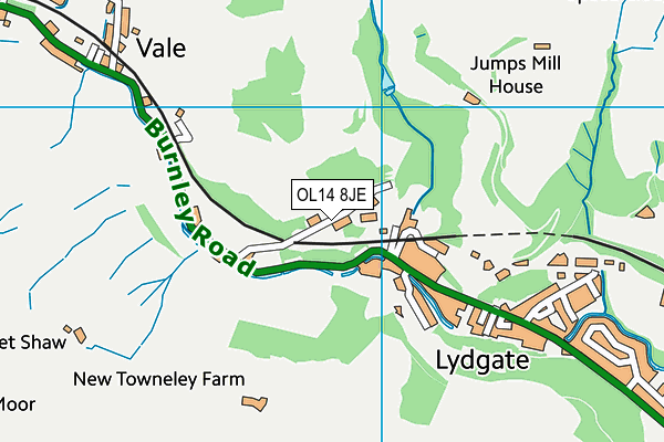 OL14 8JE map - OS VectorMap District (Ordnance Survey) OL14 8JE map - OS VectorMap District (Ordnance Survey)