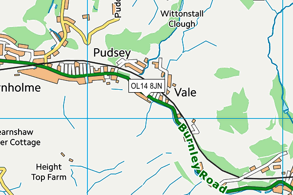 OL14 8JN map - OS VectorMap District (Ordnance Survey) OL14 8JN map - OS VectorMap District (Ordnance Survey)