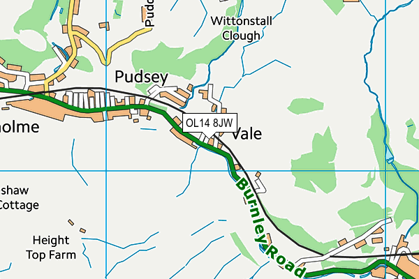 OL14 8JW map - OS VectorMap District (Ordnance Survey) OL14 8JW map - OS VectorMap District (Ordnance Survey)