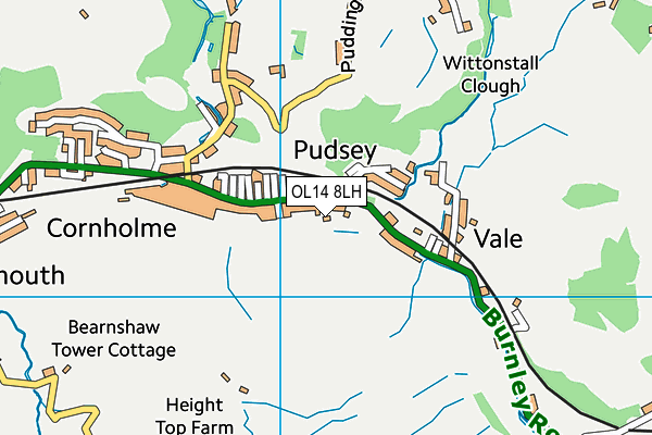 OL14 8LH map - OS VectorMap District (Ordnance Survey) OL14 8LH map - OS VectorMap District (Ordnance Survey)