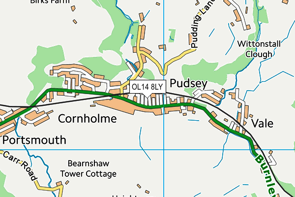 OL14 8LY map - OS VectorMap District (Ordnance Survey) OL14 8LY map - OS VectorMap District (Ordnance Survey)
