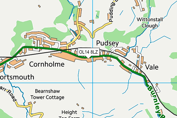OL14 8LZ map - OS VectorMap District (Ordnance Survey) OL14 8LZ map - OS VectorMap District (Ordnance Survey)