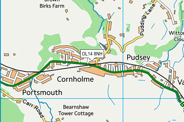 OL14 8NH map - OS VectorMap District (Ordnance Survey) OL14 8NH map - OS VectorMap District (Ordnance Survey)