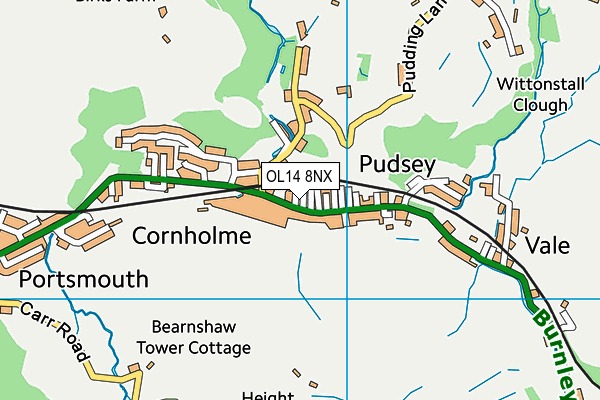 OL14 8NX map - OS VectorMap District (Ordnance Survey) OL14 8NX map - OS VectorMap District (Ordnance Survey)