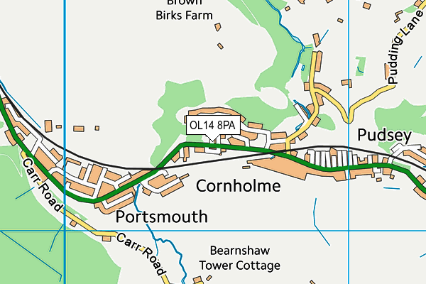 OL14 8PA map - OS VectorMap District (Ordnance Survey) OL14 8PA map - OS VectorMap District (Ordnance Survey)