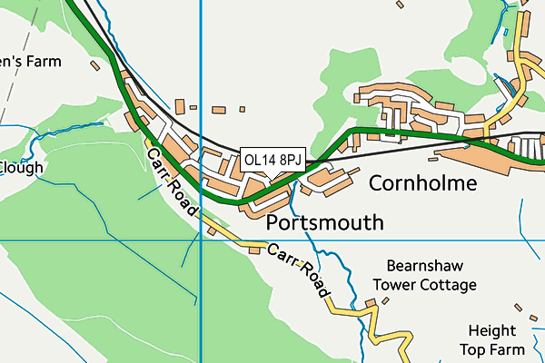 OL14 8PJ map - OS VectorMap District (Ordnance Survey) OL14 8PJ map - OS VectorMap District (Ordnance Survey)
