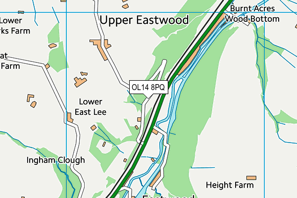 OL14 8PQ map - OS VectorMap District (Ordnance Survey) OL14 8PQ map - OS VectorMap District (Ordnance Survey)