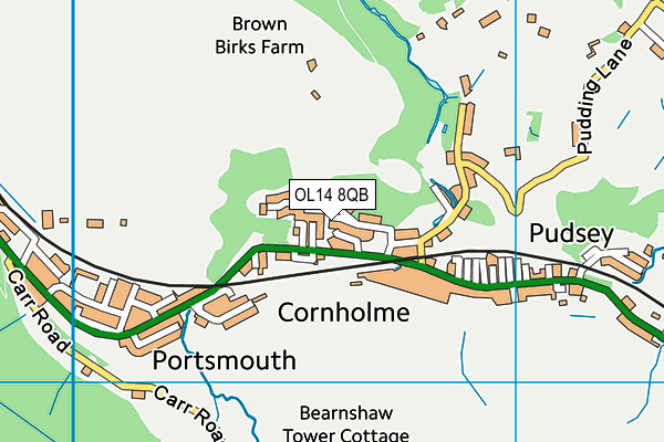 OL14 8QB map - OS VectorMap District (Ordnance Survey) OL14 8QB map - OS VectorMap District (Ordnance Survey)