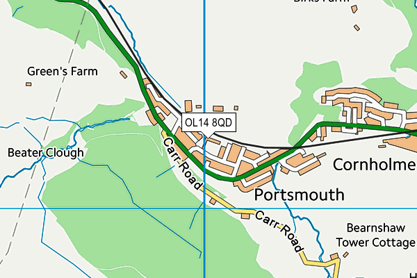 OL14 8QD map - OS VectorMap District (Ordnance Survey) OL14 8QD map - OS VectorMap District (Ordnance Survey)