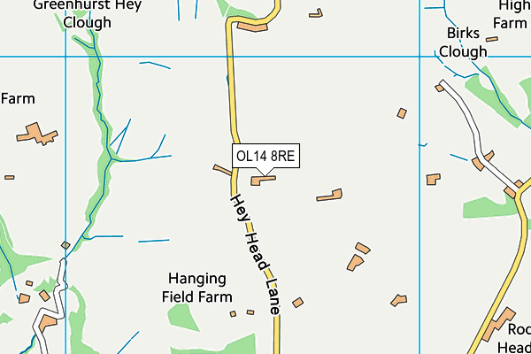 OL14 8RE map - OS VectorMap District (Ordnance Survey) OL14 8RE map - OS VectorMap District (Ordnance Survey)