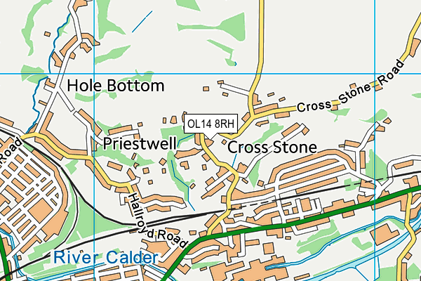 OL14 8RH map - OS VectorMap District (Ordnance Survey) OL14 8RH map - OS VectorMap District (Ordnance Survey)