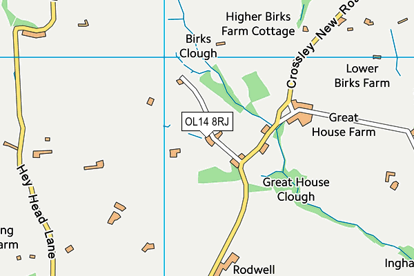 OL14 8RJ map - OS VectorMap District (Ordnance Survey) OL14 8RJ map - OS VectorMap District (Ordnance Survey)
