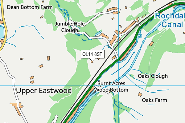 OL14 8ST map - OS VectorMap District (Ordnance Survey) OL14 8ST map - OS VectorMap District (Ordnance Survey)
