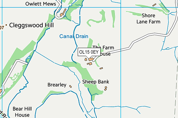 OL15 0EY map - OS VectorMap District (Ordnance Survey) OL15 0EY map - OS VectorMap District (Ordnance Survey)