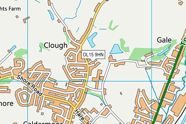 OL15 9HN map - OS VectorMap District (Ordnance Survey)