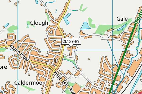 OL15 9HW map - OS VectorMap District (Ordnance Survey) OL15 9HW map - OS VectorMap District (Ordnance Survey)