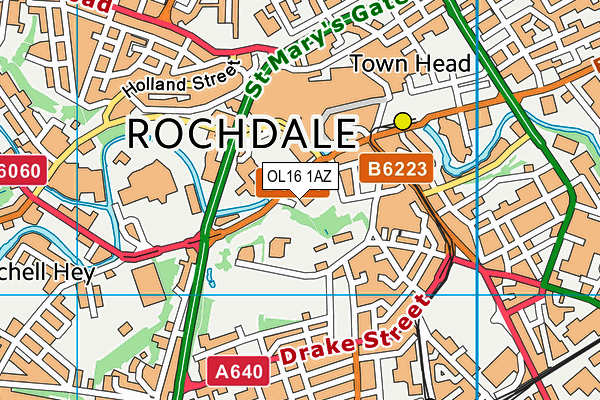 OL16 1AZ map - OS VectorMap District (Ordnance Survey) OL16 1AZ map - OS VectorMap District (Ordnance Survey)