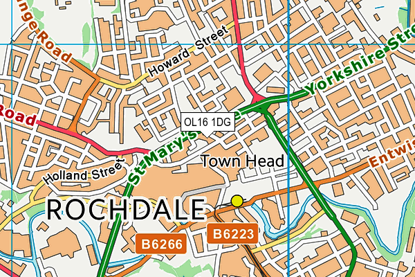 OL16 1DG map - OS VectorMap District (Ordnance Survey) OL16 1DG map - OS VectorMap District (Ordnance Survey)