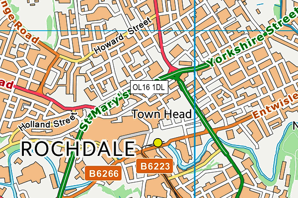 OL16 1DL map - OS VectorMap District (Ordnance Survey) OL16 1DL map - OS VectorMap District (Ordnance Survey)