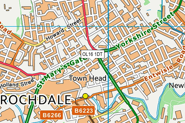 OL16 1DT map - OS VectorMap District (Ordnance Survey) OL16 1DT map - OS VectorMap District (Ordnance Survey)