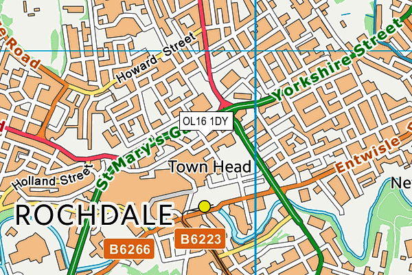 OL16 1DY map - OS VectorMap District (Ordnance Survey) OL16 1DY map - OS VectorMap District (Ordnance Survey)